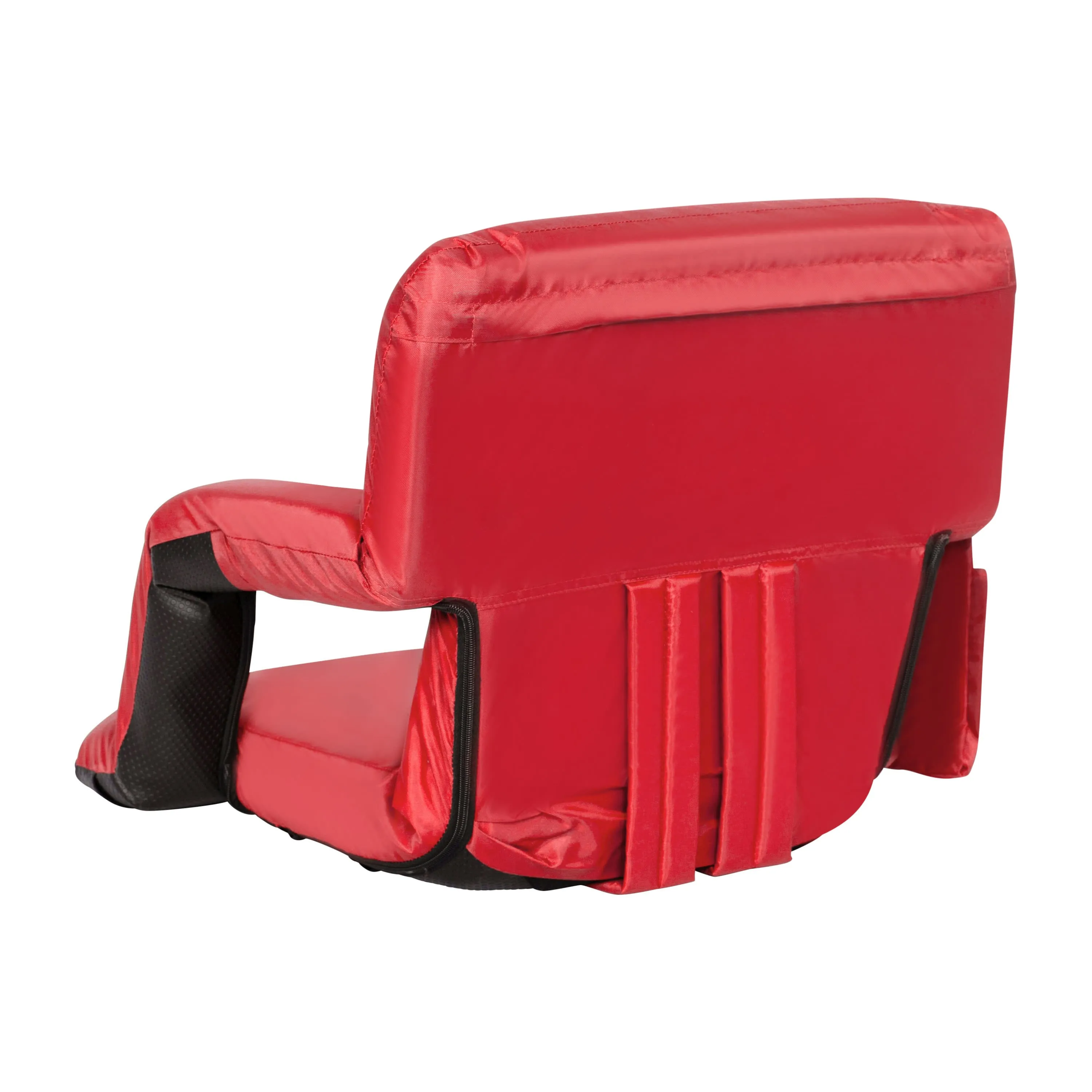 Portable Lightweight Reclining Stadium Chair with Armrests, Padded Back & Seat with Dual Storage Pockets and Backpack Straps
