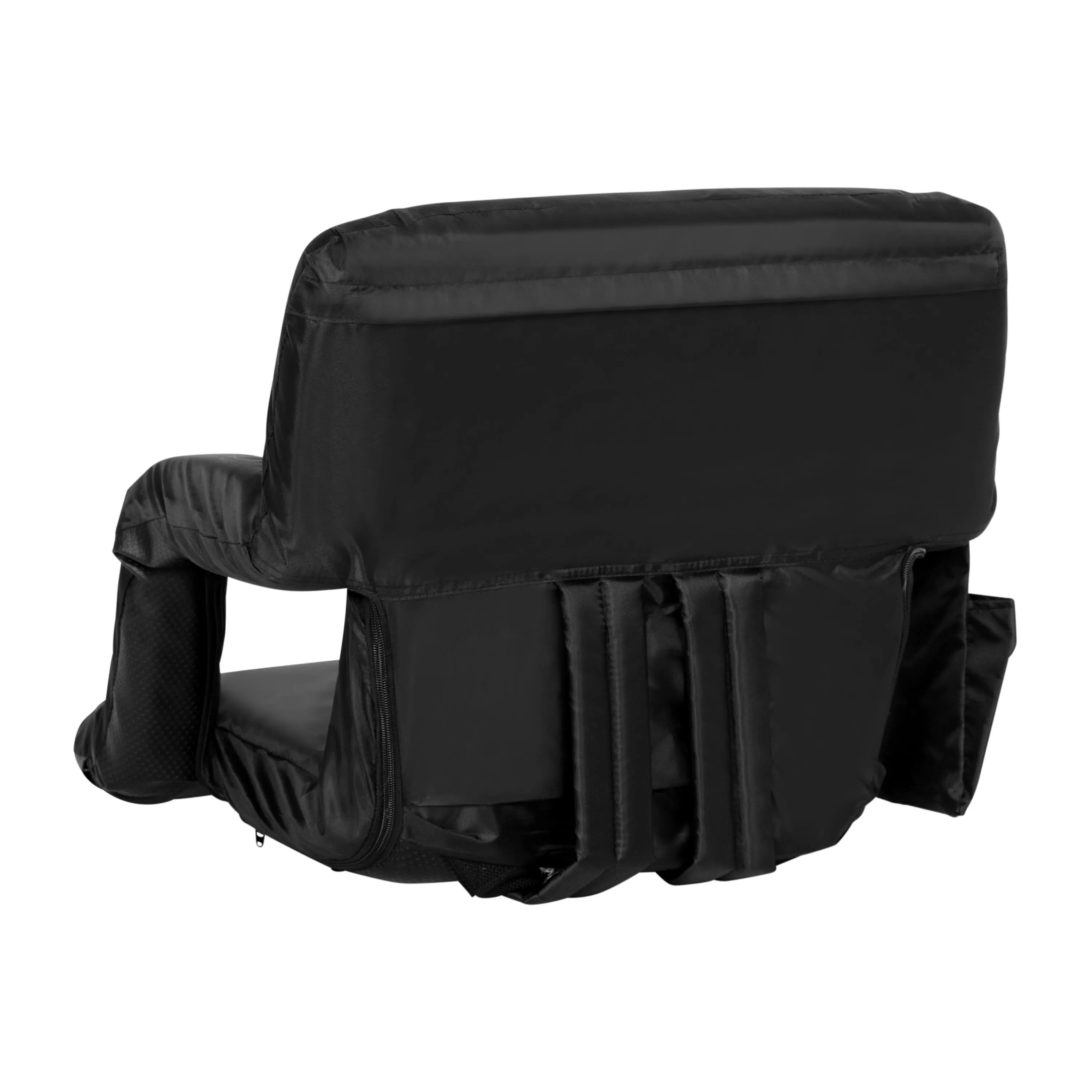Portable Lightweight Reclining Stadium Chair with Armrests, Padded Back & Seat with Dual Storage Pockets and Backpack Straps
