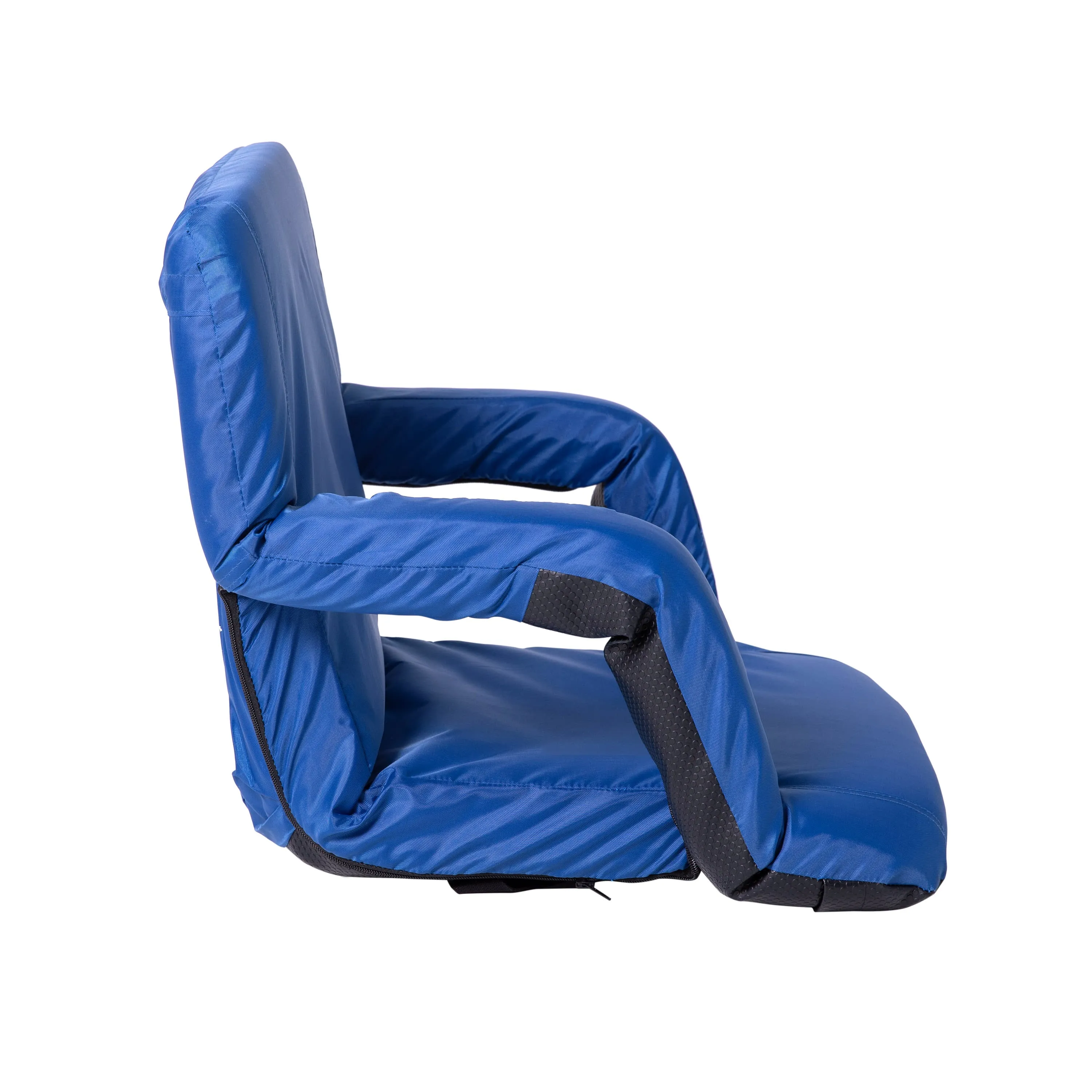 Portable Lightweight Reclining Stadium Chair with Armrests, Padded Back & Seat with Dual Storage Pockets and Backpack Straps