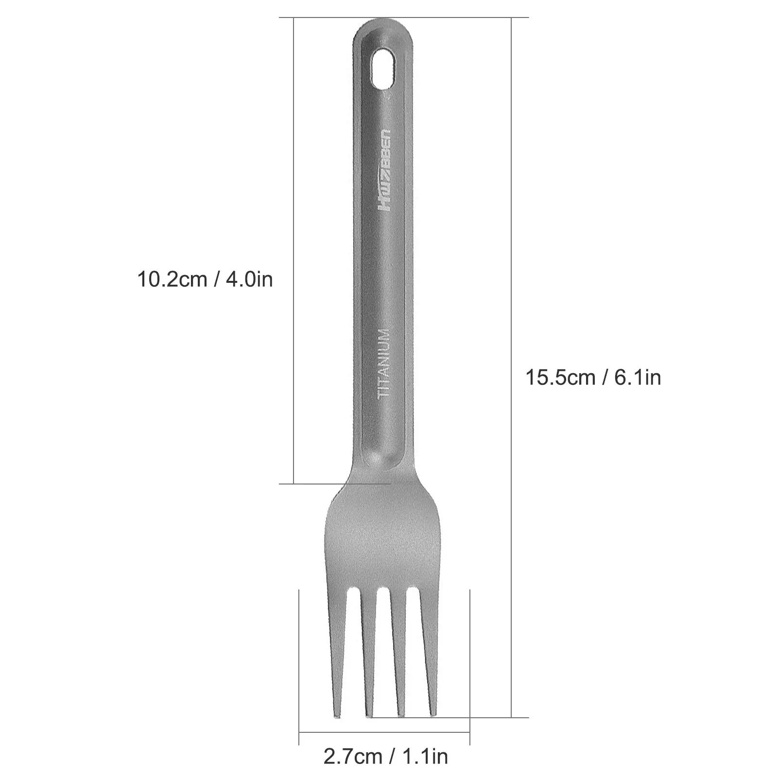 Portable Ultralight Titanium Tableware Set - Fork, Spork, Spoon for Outdoor Camping, Hiking, Picnic