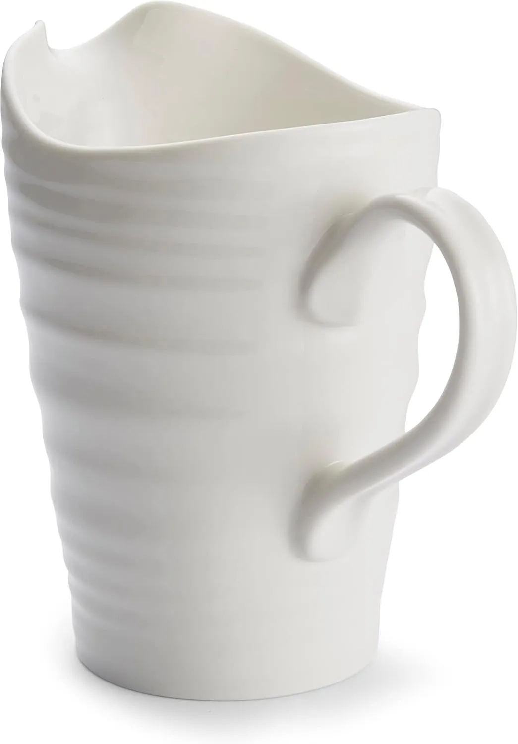 Portmeirion Sophie Conran White Medium Pitcher with Handle | 28 Oz Creamer Pitcher for Coffee and Milk | Made from Fine Porcelain | Dishwasher and Microwave Safe