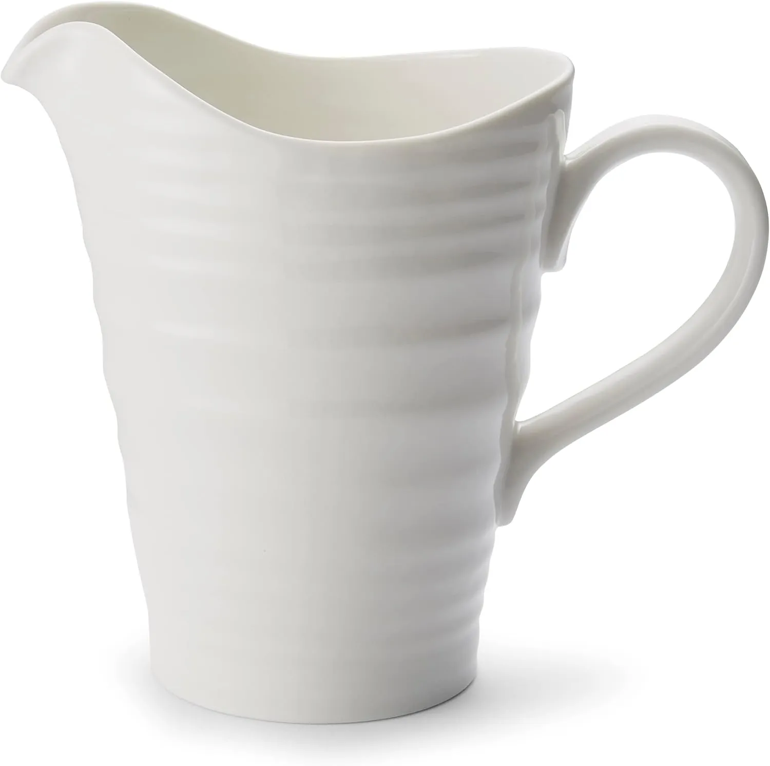 Portmeirion Sophie Conran White Medium Pitcher with Handle | 28 Oz Creamer Pitcher for Coffee and Milk | Made from Fine Porcelain | Dishwasher and Microwave Safe