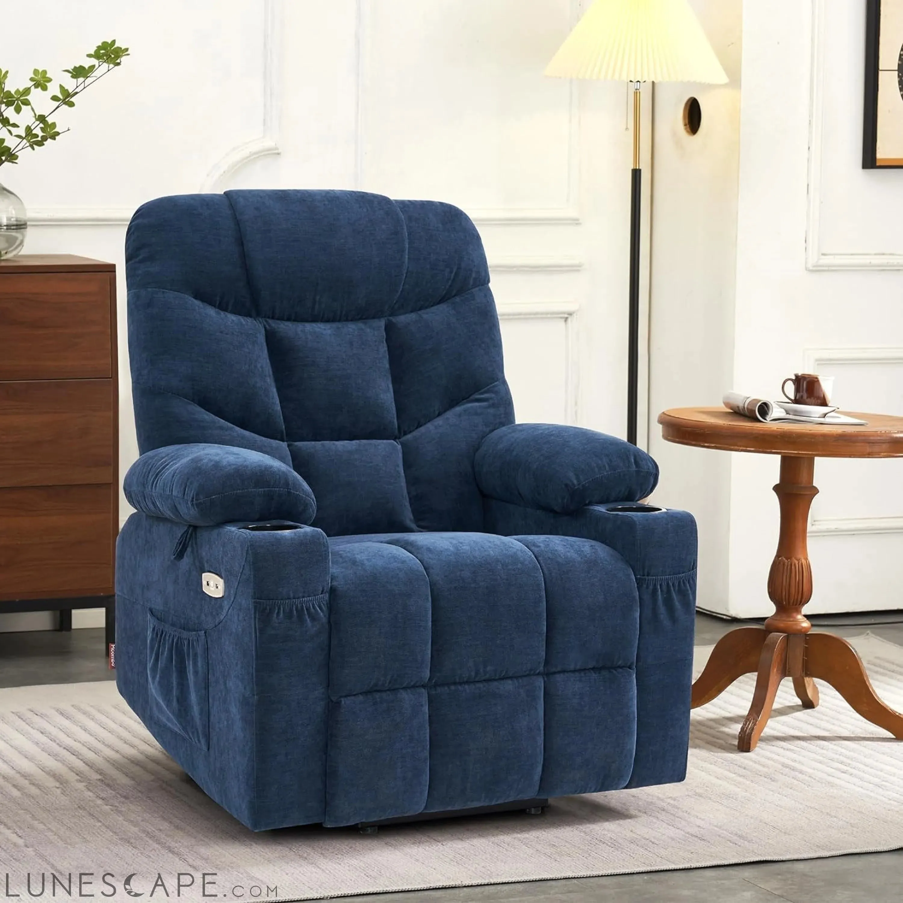 Power Lift Recliner Chair with Extended Footrest for Elderly People,