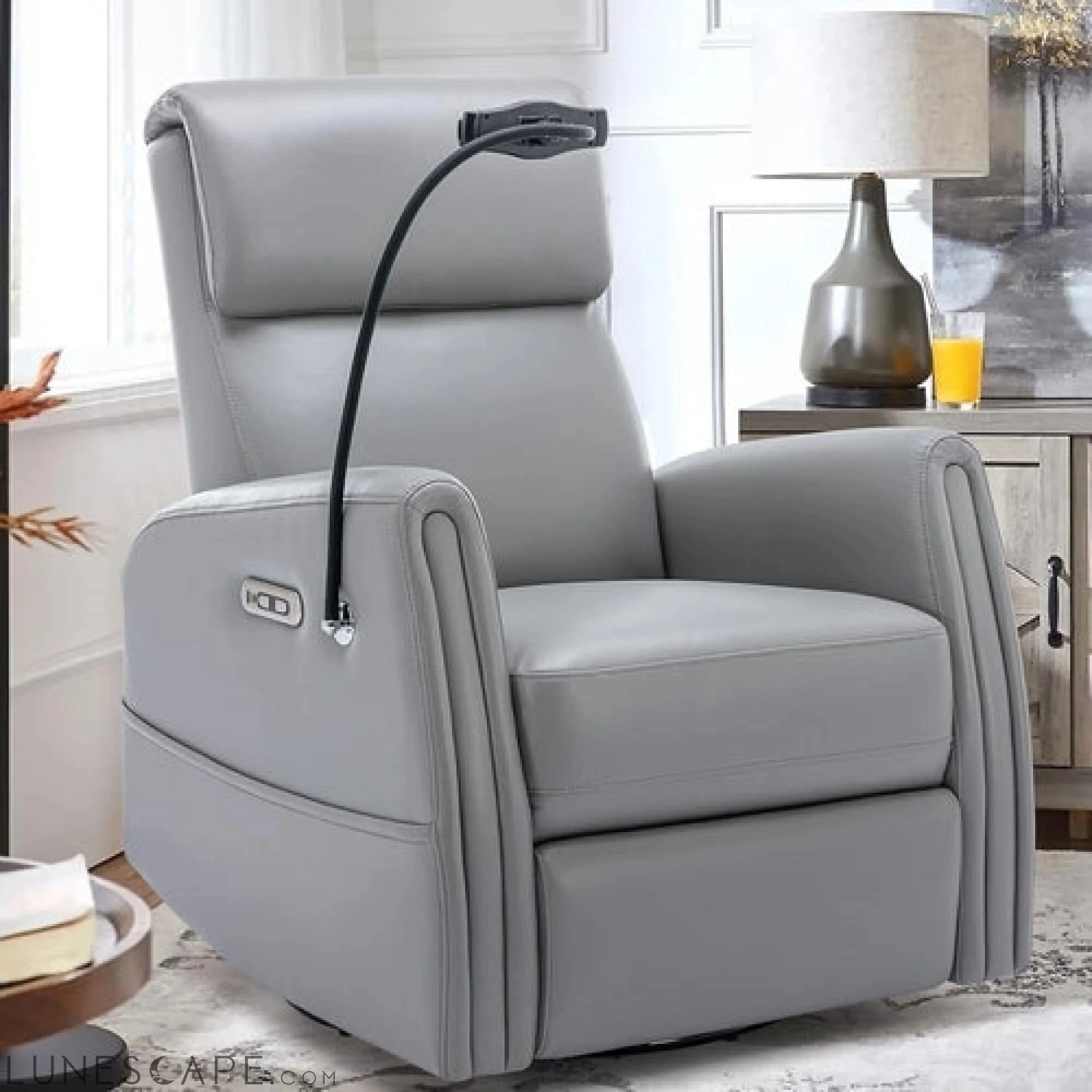 Power Recliner Chair Swivel Glider Rocker for Nursery, Upholstered