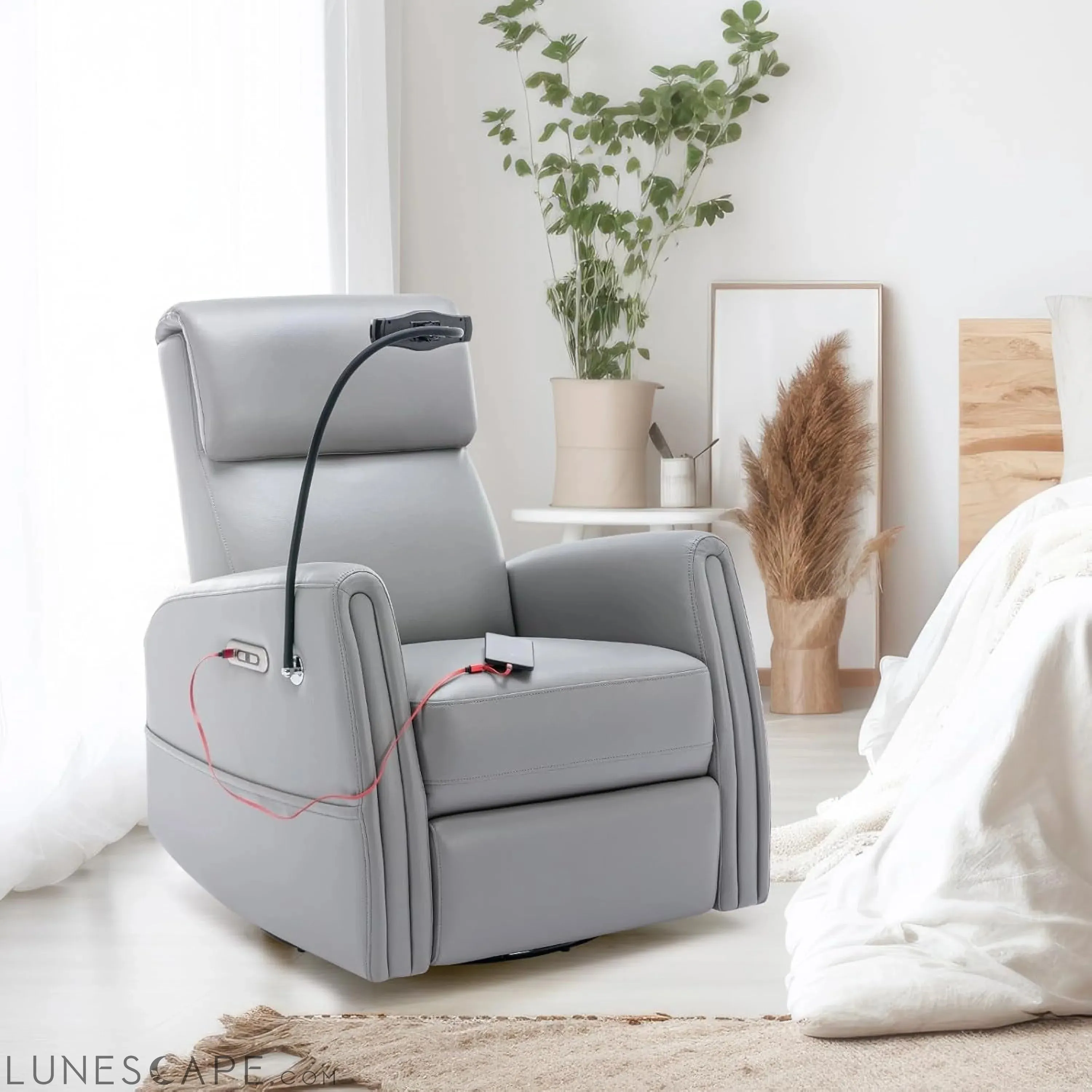 Power Recliner Chair Swivel Glider Rocker for Nursery, Upholstered