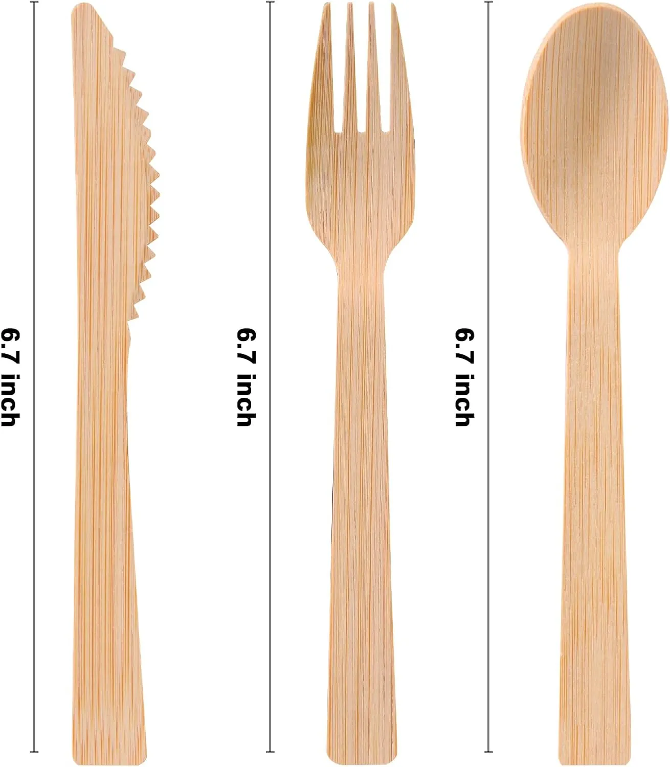 Pre Rolled Napkin and Bamboo Cutlery Set - 30Pack Bamboo Utensils/Cutlery Set(30 Forks, 30 Knives, 30 Spoons, 30 Napkins), Biodegradable Wrapped Cutlery for Party, Wedding, Events