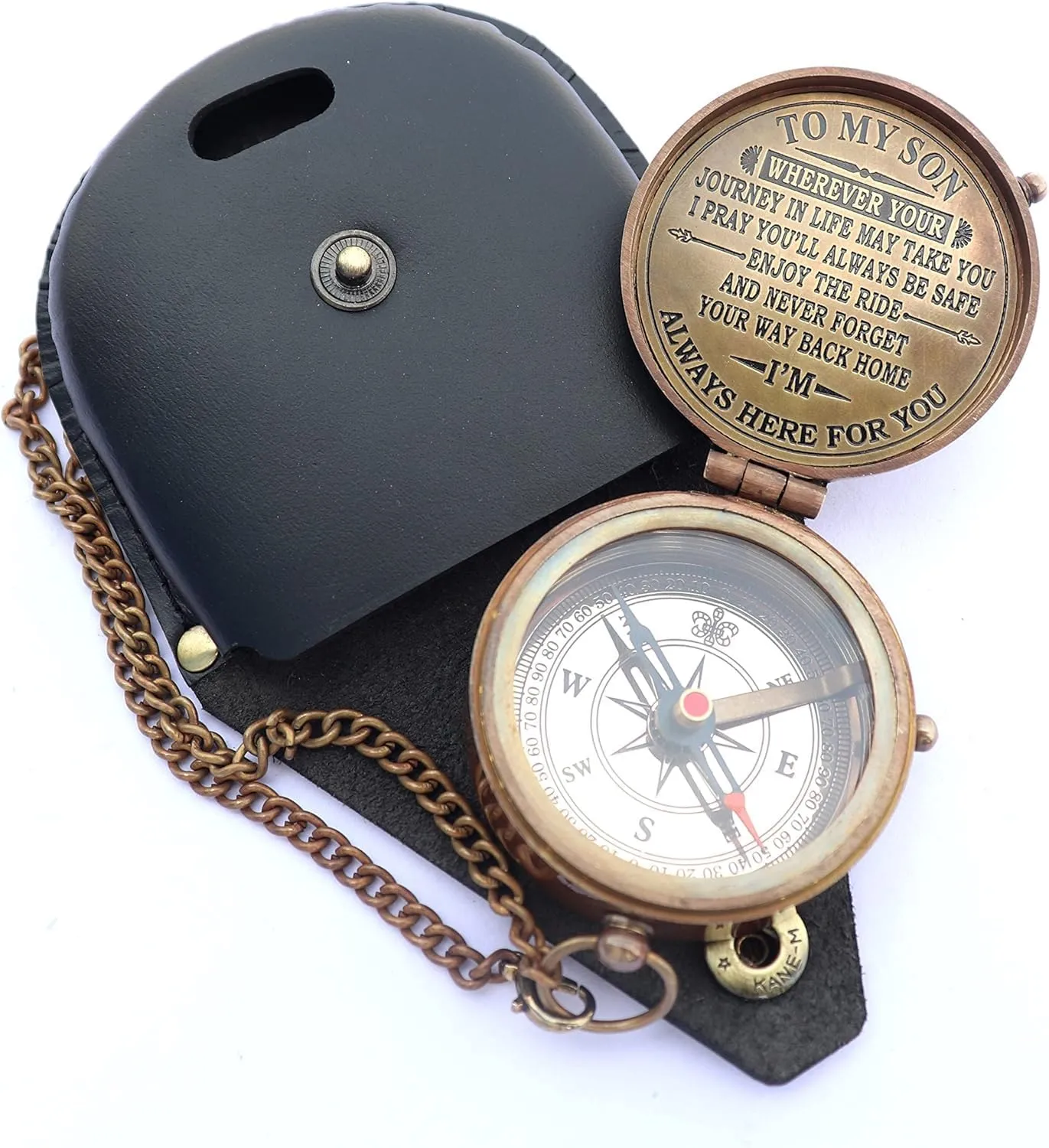 Premium Brass Compass Ideal Graduation Gift for him Perfect for Camping Boating and Hiking Best College Graduation Present for Son