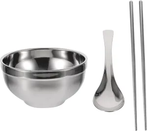 PRETYZOOM Utensils for Lunch Box Bowl Spoon Stainless Steel Cutlery Portable Chopstick Set Home Tableware for Camping