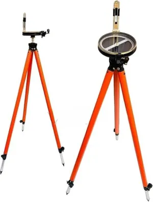 Prismatic Compass with Adjustable Tripod Stand and Box 125 mm 5"" Surveying Instrument Tool, As Shown In Image