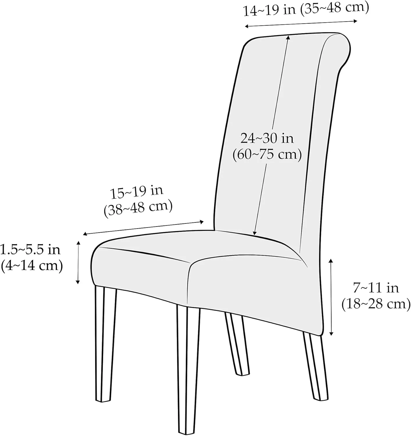 PU Faux Leather Waterproof Stretch Dining Chair Cover Chair Protector Seat Slipcovers Covers (Cream High Back, 4)