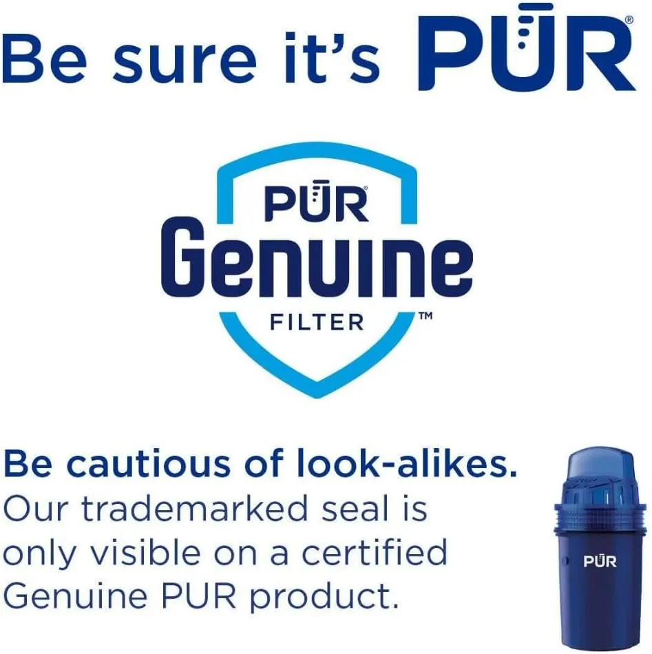 PUR Water Pitcher & Dispenser Replacement Filter 4-Pack, Genuine PUR Filter, 2-in-1 Powerful Filtration and Faster Filtration, 8-Month Value, Blue (PPF900Z4)