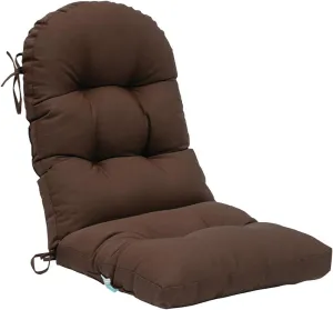 QILLOWAY Indoor/Outdoor High Back Chair Cushion for Adirondack,Spring/Summer Seasonal All Weather Replacement Rocking Chair Cushions. (1 Piece, Coffee)