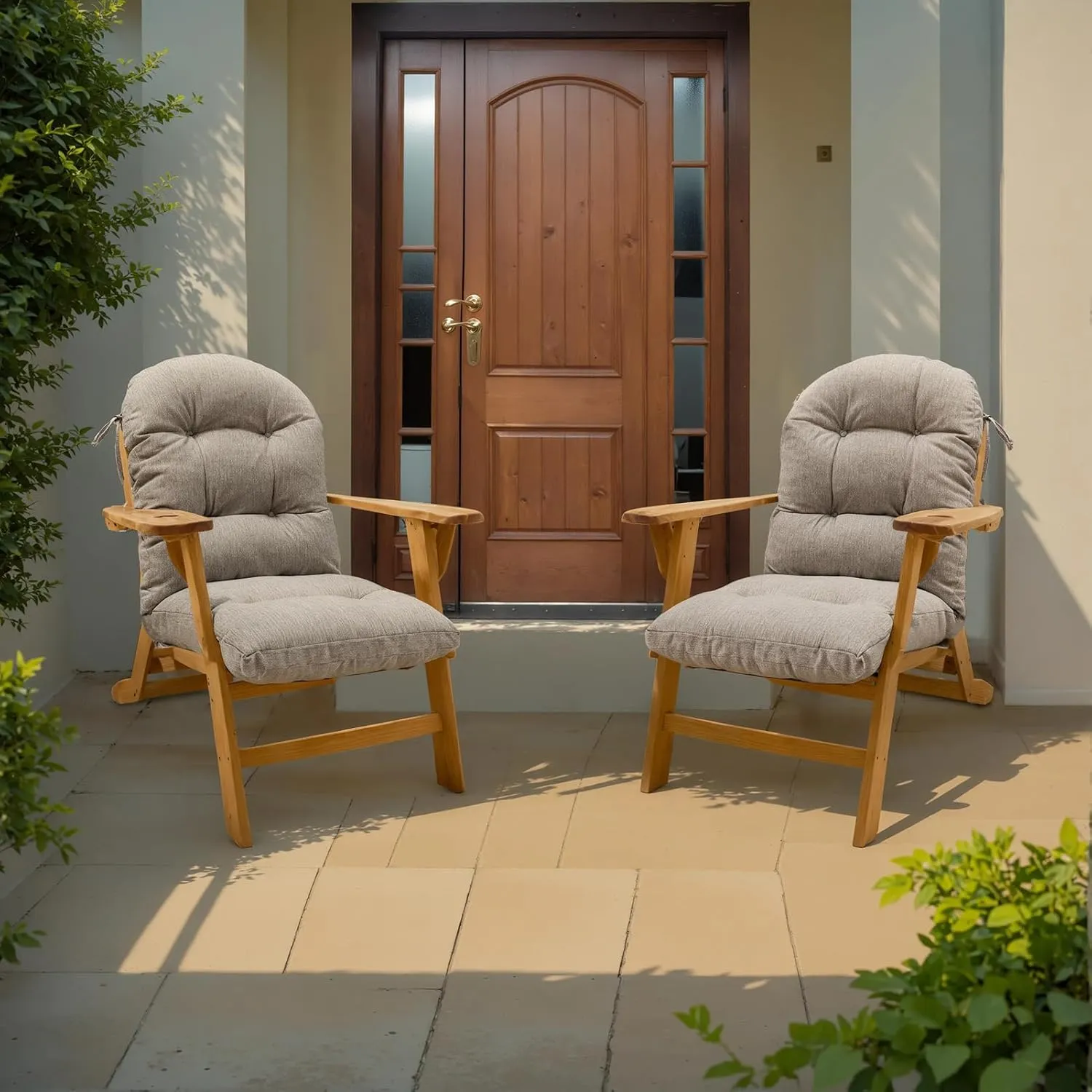 QILLOWAY Indoor/Outdoor High Back Chair Cushion for Adirondack,Spring/Summer Seasonal All Weather Replacement Rocking Chair Cushions. (1 Piece, Dark Green)