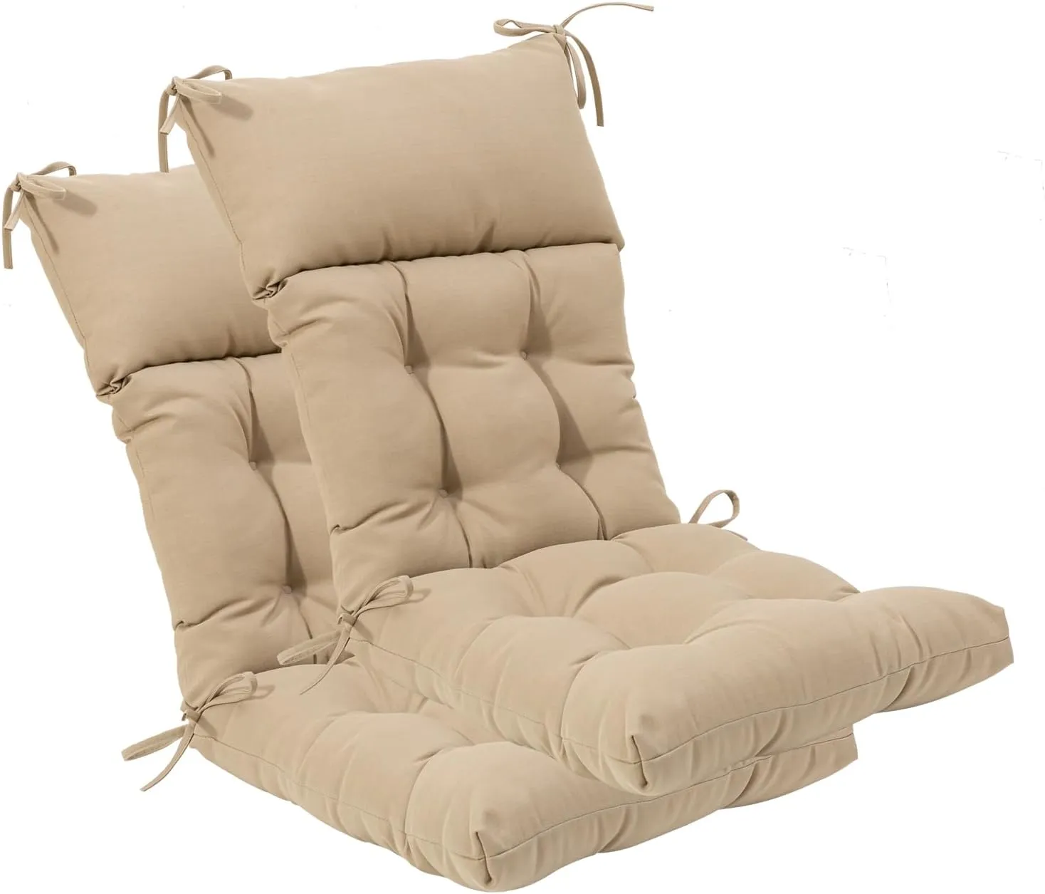 QILLOWAY Indoor/Outdoor High Back Chair Cushion,Spring/Summer Seasonal All Weather Replacement Cushions. (Beige/Sand/Camel)