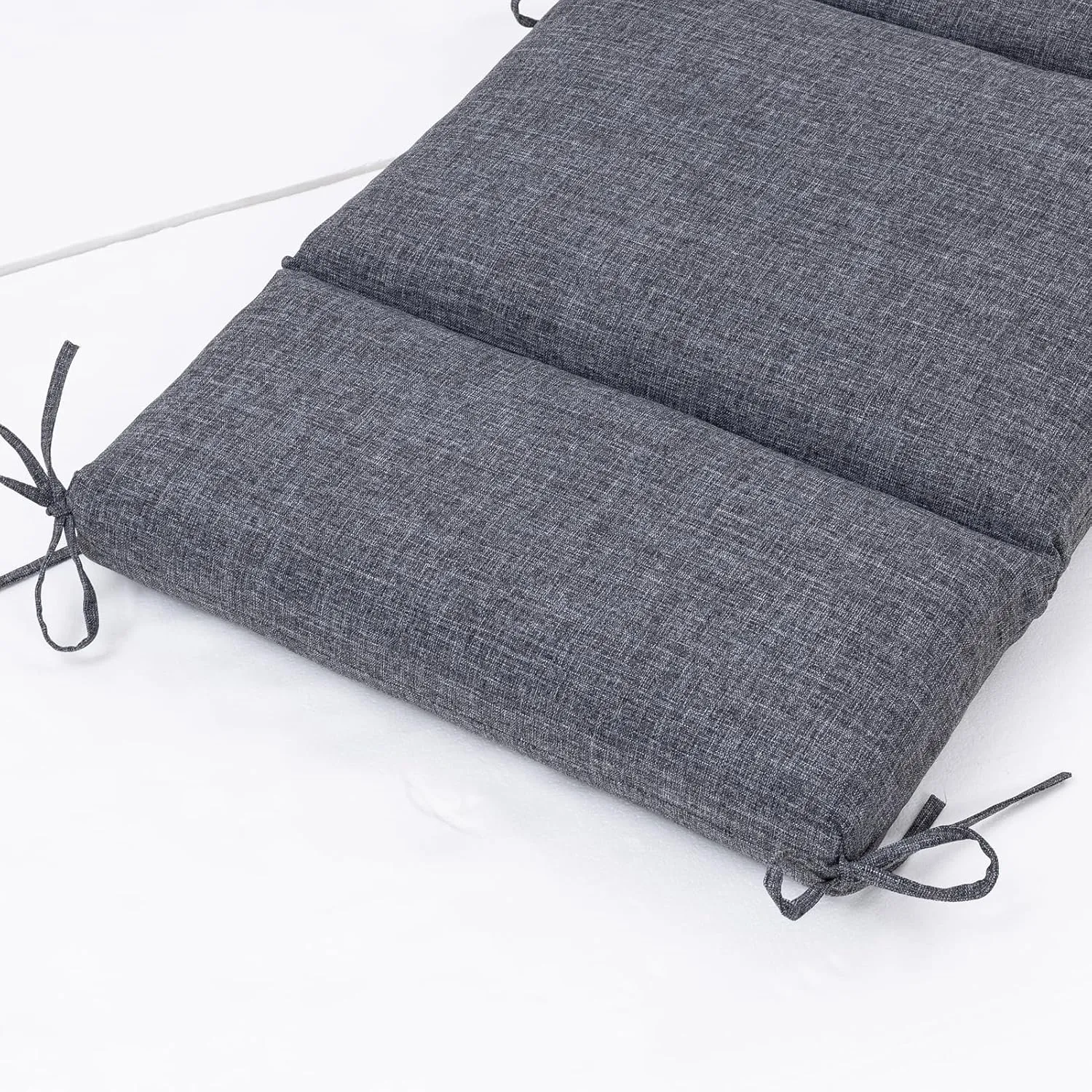 QILLOWAY Outdoor/Indoor High Back Chair Cushion,Replacement Deep Seat Cushions,All Weather Water Resistant/Fade Resistant Seat Pads with Ties,2counts,Charcoal Grey/Black
