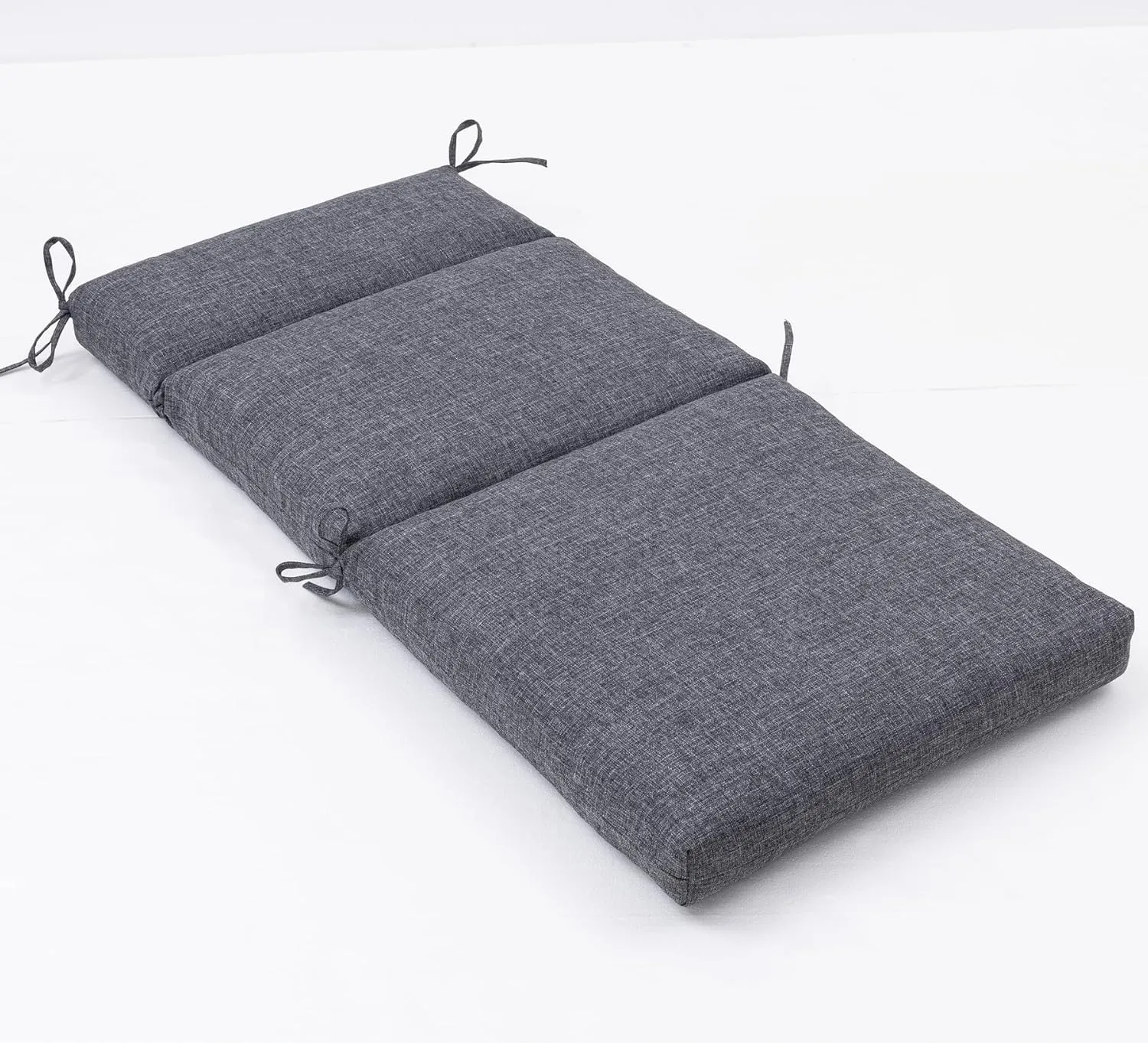 QILLOWAY Outdoor/Indoor High Back Chair Cushion,Replacement Deep Seat Cushions,All Weather Water Resistant/Fade Resistant Seat Pads with Ties,2counts,Charcoal Grey/Black