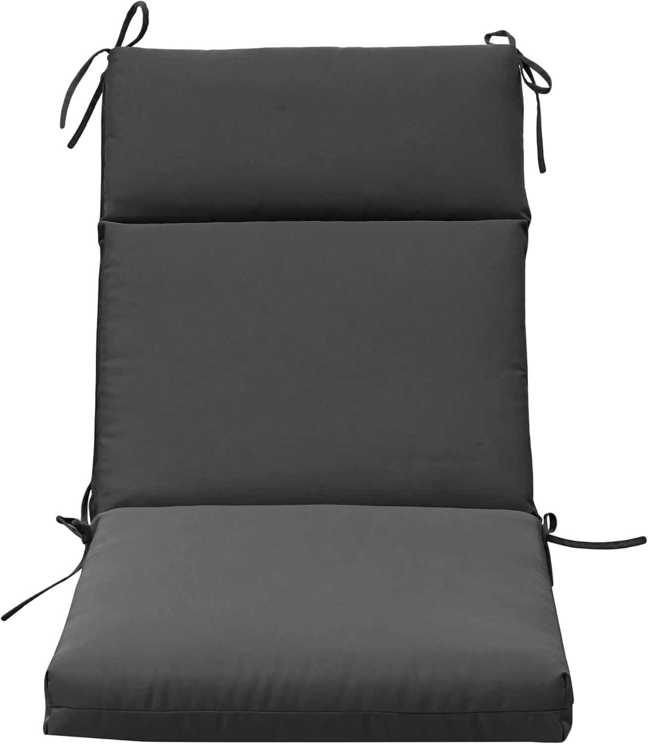QILLOWAY Outdoor/Indoor High Back Chair Cushion,Replacement Deep Seat Cushions,All Weather Water Resistant/Fade Resistant Seat Pads with Ties,2counts,Dark Grey