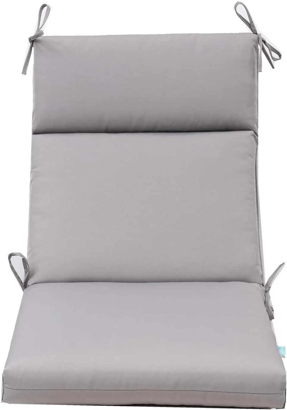 QILLOWAY Outdoor/Indoor High Back Chair Cushion,Replacement Deep Seat Cushions,All Weather Water Resistant/Fade Resistant Seat Pads with Ties,2counts,Grey