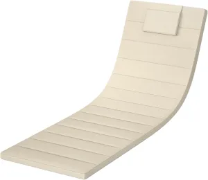 Quilted Chaise Lounge Outdoor Patio Furniture Cushions | Water-Resistant Patio Chair Cushions | Durable, High-Density Foam Outdoor Chair Cushions (Antique Beige, 74"x23")