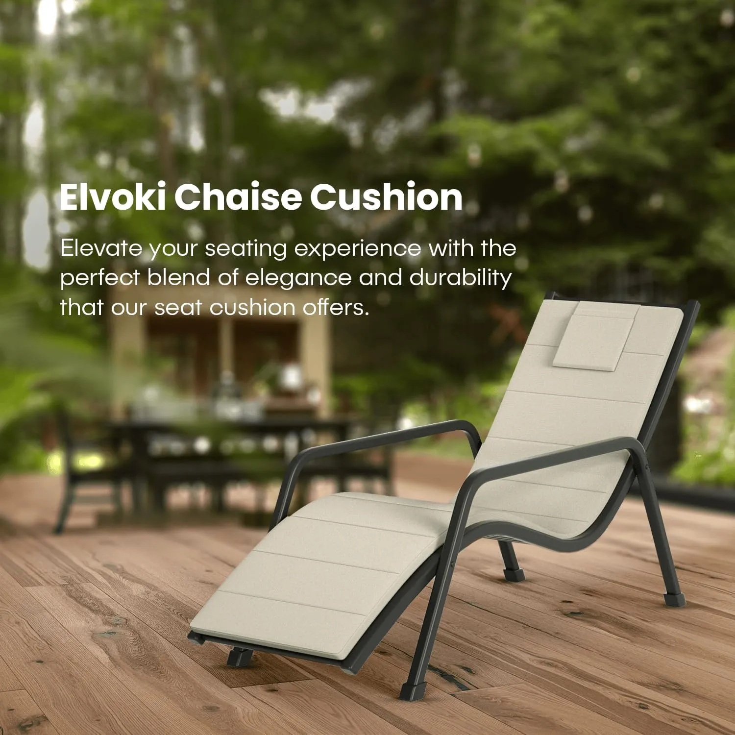 Quilted Chaise Lounge Outdoor Patio Furniture Cushions | Water-Resistant Patio Chair Cushions | Durable, High-Density Foam Outdoor Chair Cushions (Antique Beige, 74"x23")