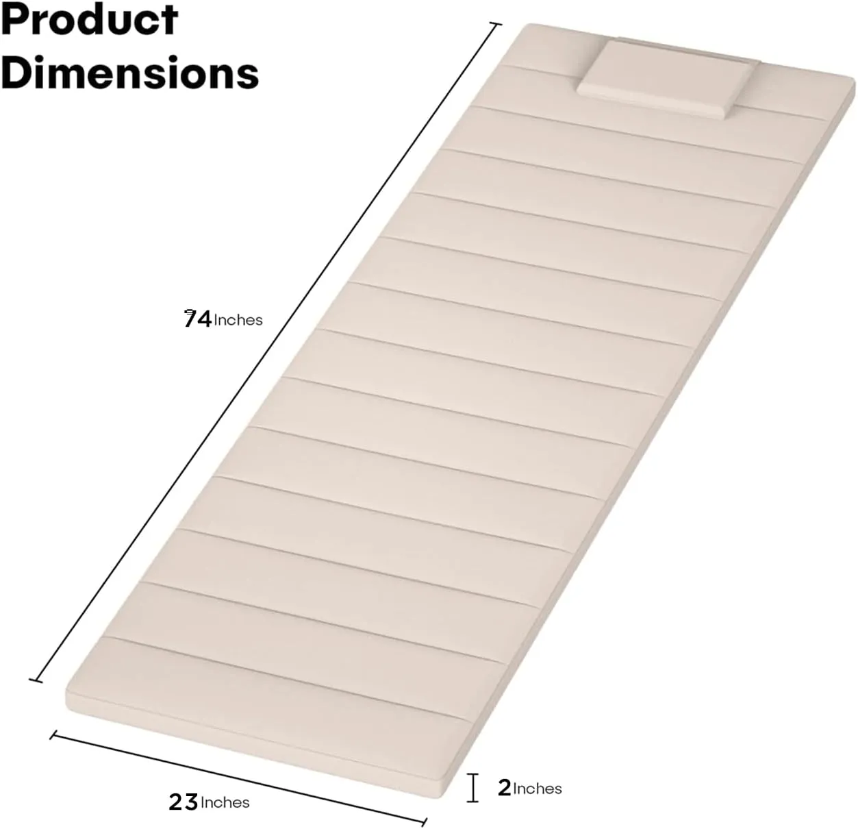 Quilted Chaise Lounge Outdoor Patio Furniture Cushions | Water-Resistant Patio Chair Cushions | Durable, High-Density Foam Outdoor Chair Cushions (Antique Beige, 74"x23")