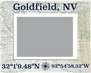 R and R Imports Goldfield Nevada Souvenir Wooden Photo Frame Compass Coordinates Design Matted to 4 x 6