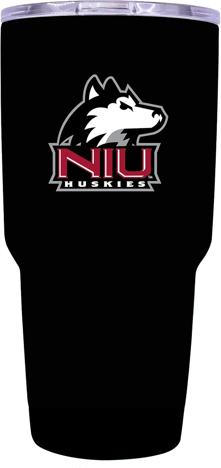 R and R Imports Northern Illinois Huskies 24 oz Black Insulated Stainless Steel Tumbler Officially Licensed Collegiate Product