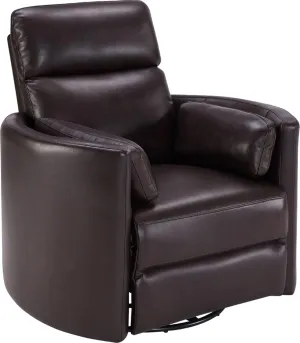 Radius - Florence Brown - Powered by Freemotion Cordless Power Swivel Glider Recliner for Adults with USB and Type-C Ports, Single Sofa Chair for Living Room