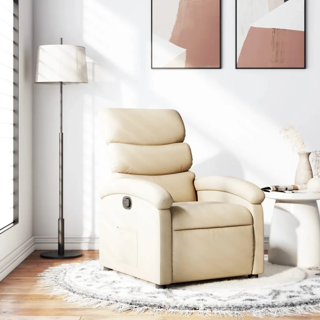 Recliner Chair Cream Fabric