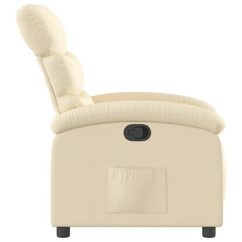 Recliner Chair Cream Fabric