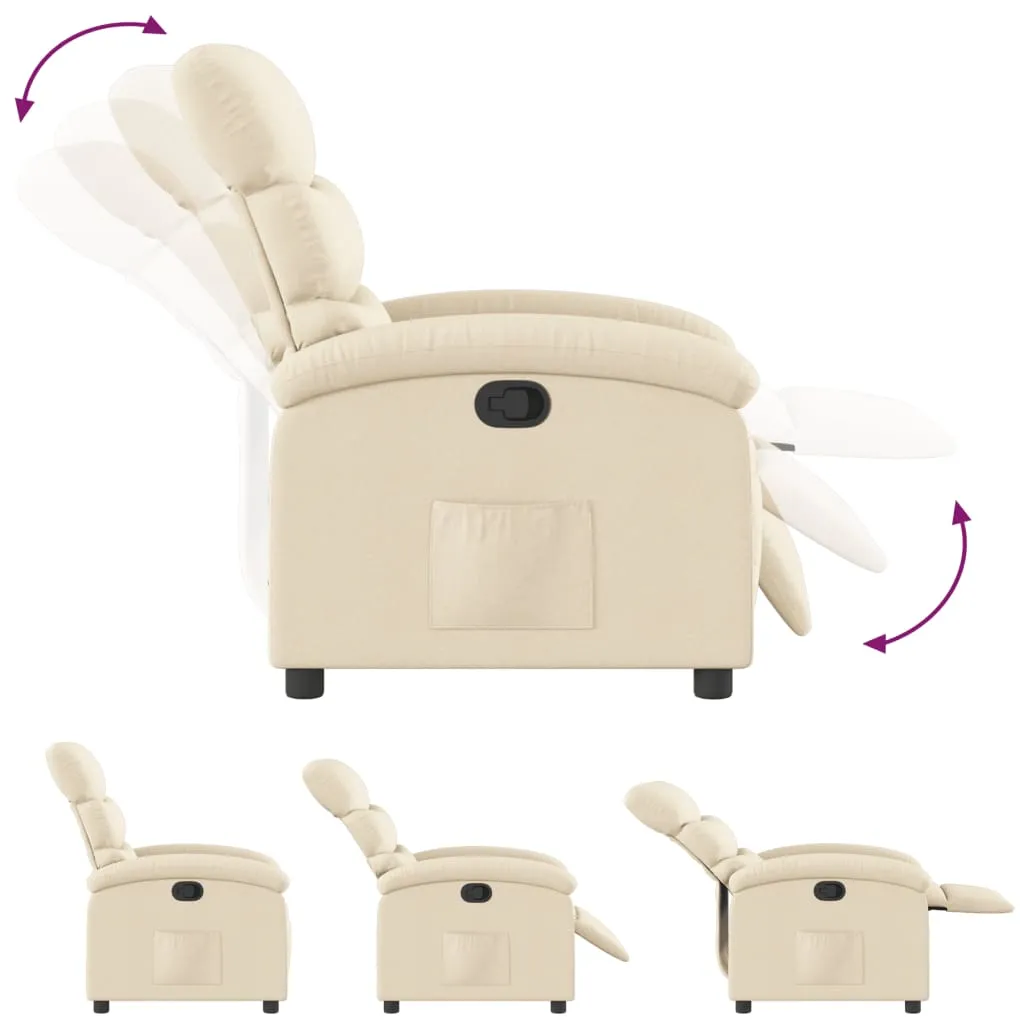 Recliner Chair Cream Fabric