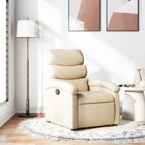 Recliner Chair Cream Fabric