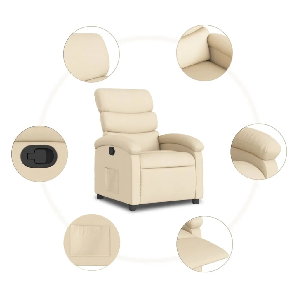 Recliner Chair Cream Fabric