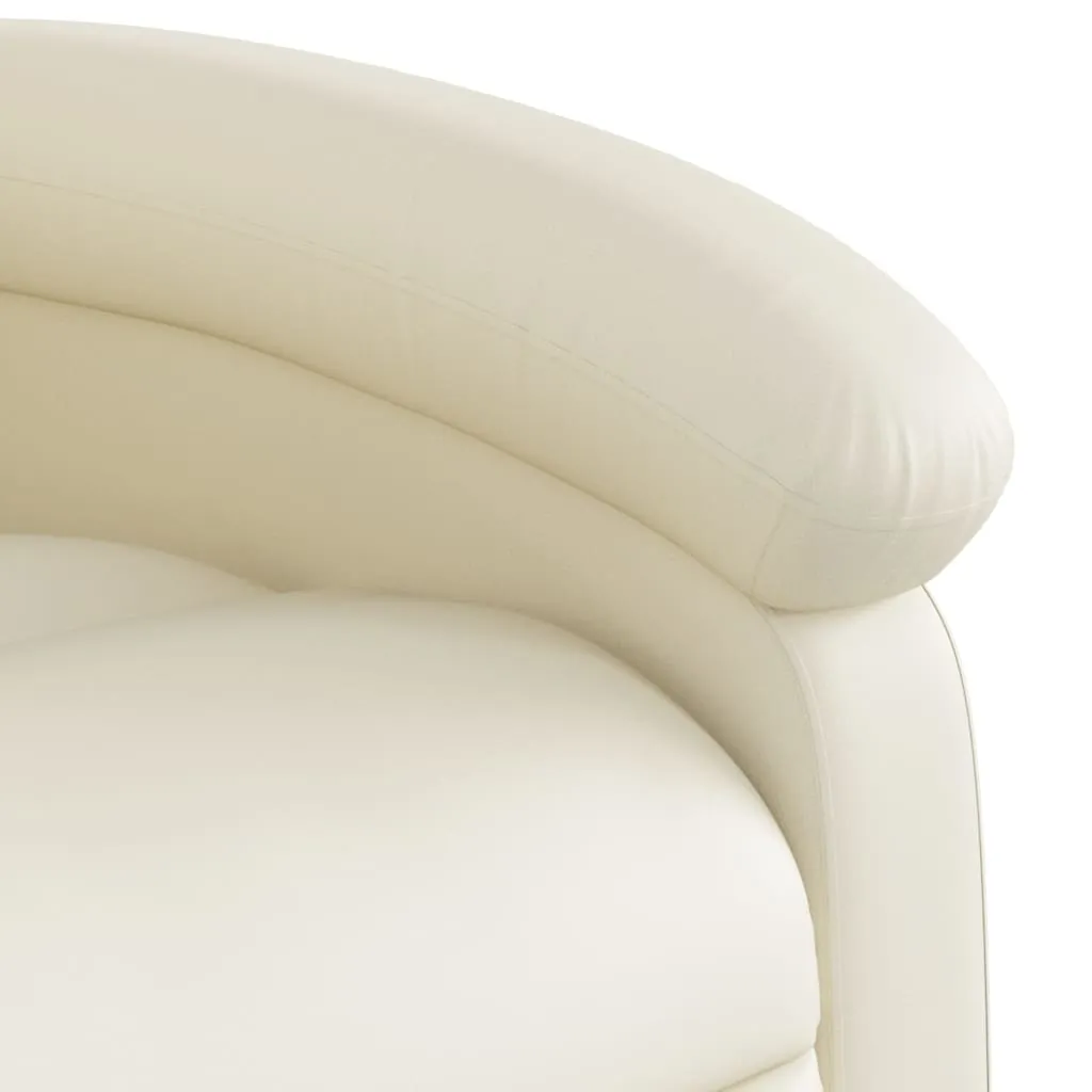 Recliner Chair Cream Faux Leather