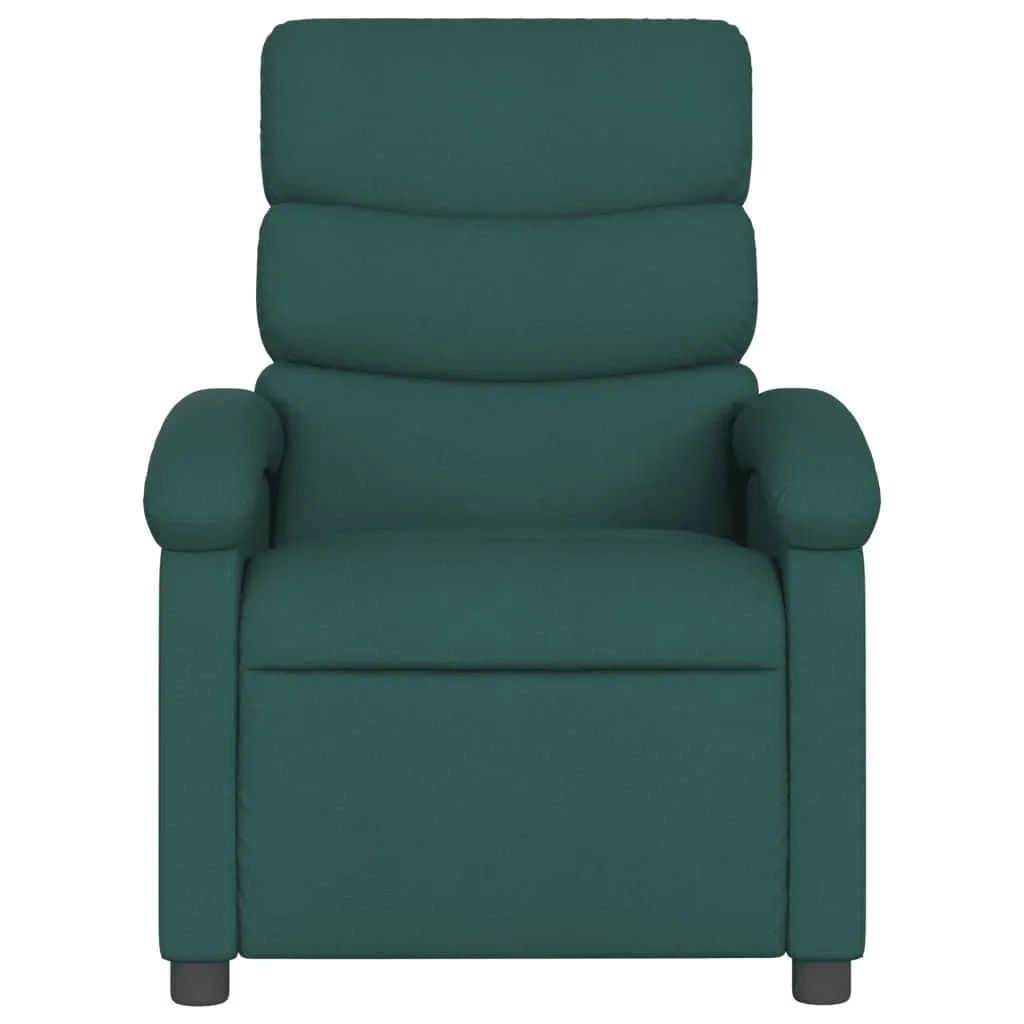 Recliner Chair Dark Green Fabric