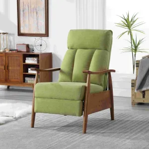 Recliner Chair for Living Room, 32" Accent Chair with Reclining, Home Theater Seating Modern Recliner, Adjustable Living Room Chair with Cushion, 3 Positions, Breathable Linen Fabric (Olive Green)