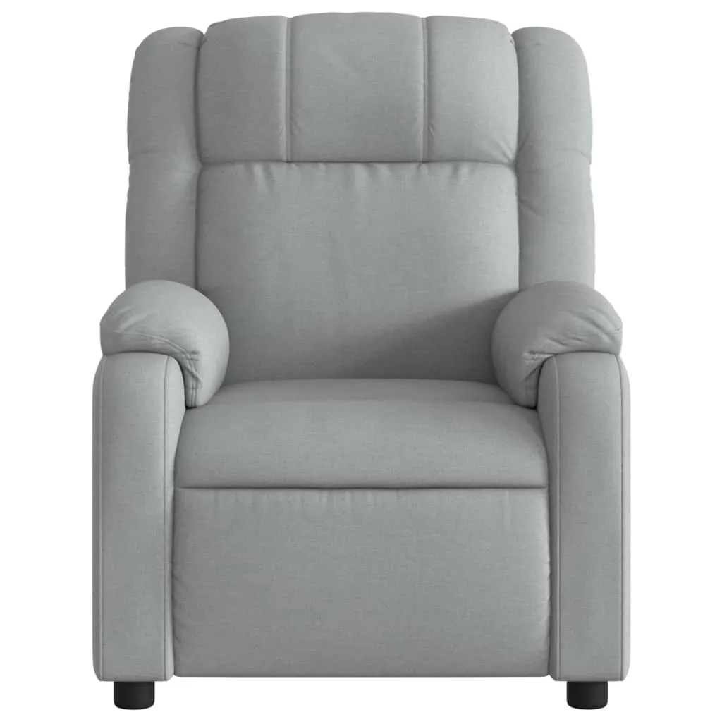 Recliner Chair Light Gray Fabric