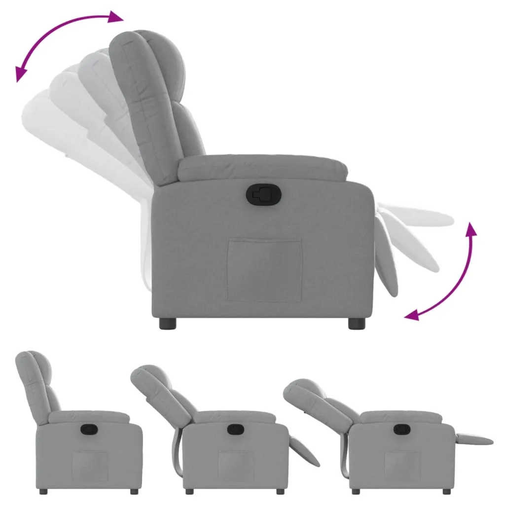 Recliner Chair Light Gray Fabric