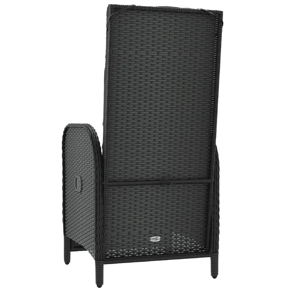 Reclining Chair 2 Pcs Outdoor Wicker Armchair with Cushions Poly Rattan