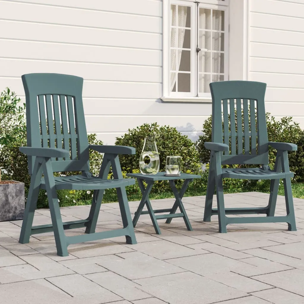 Reclining Chair Outdoor Folding Armchair Garden Furniture 2 Pcs PP