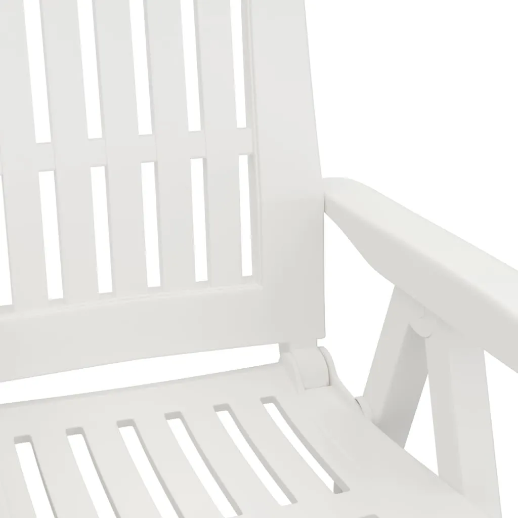 Reclining Chair Outdoor Folding Armchair Garden Furniture 2 Pcs PP