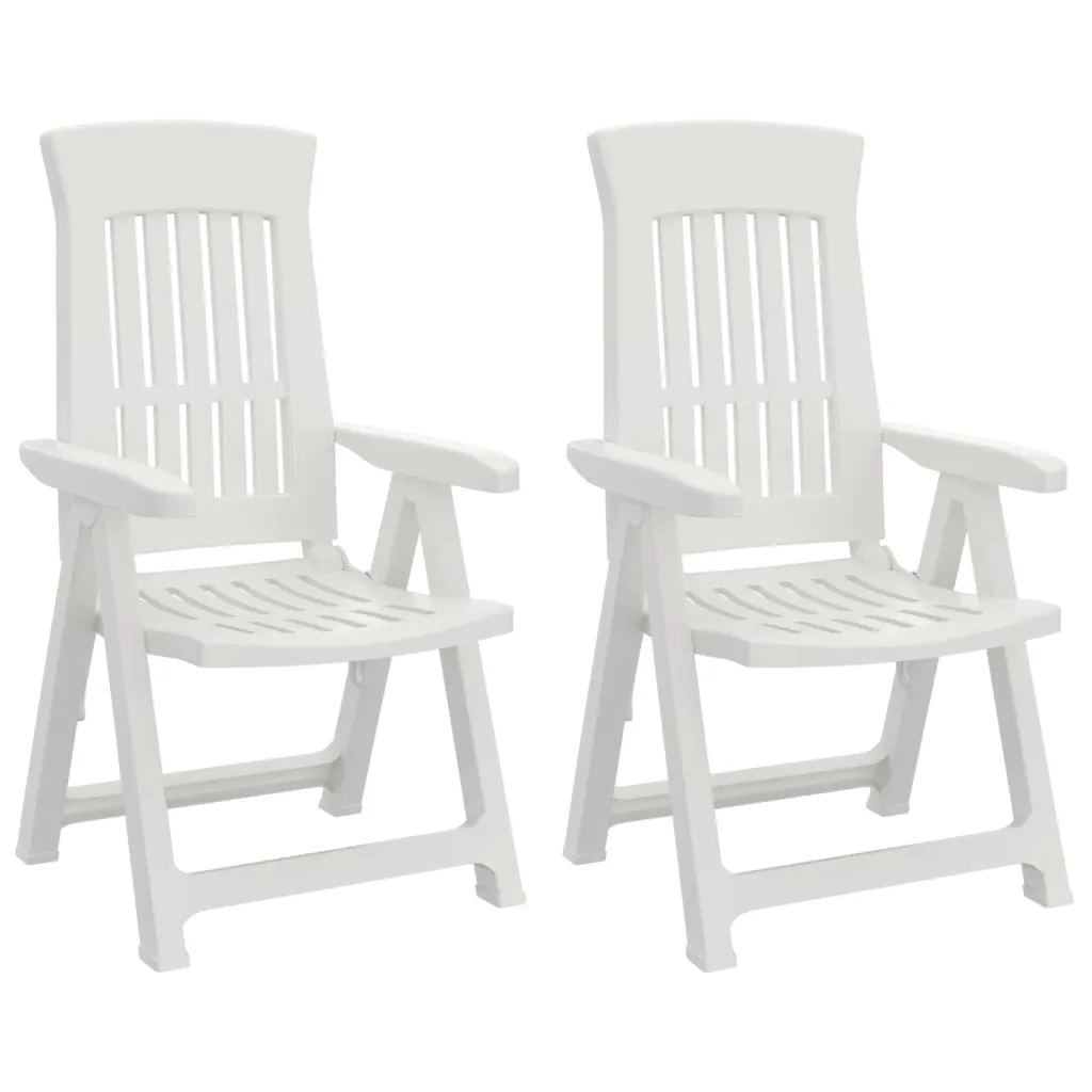 Reclining Chair Outdoor Folding Armchair Garden Furniture 2 Pcs PP