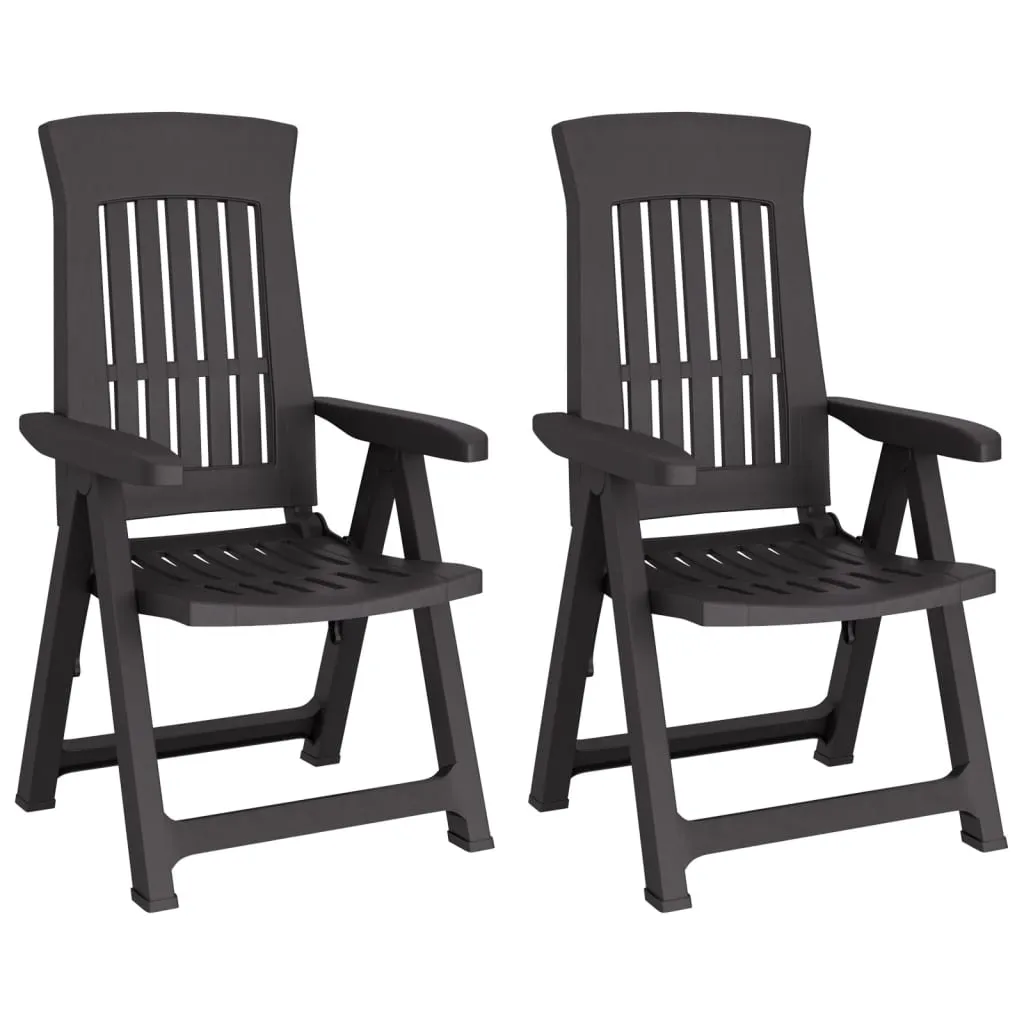 Reclining Chair Outdoor Folding Armchair Garden Furniture 2 Pcs PP