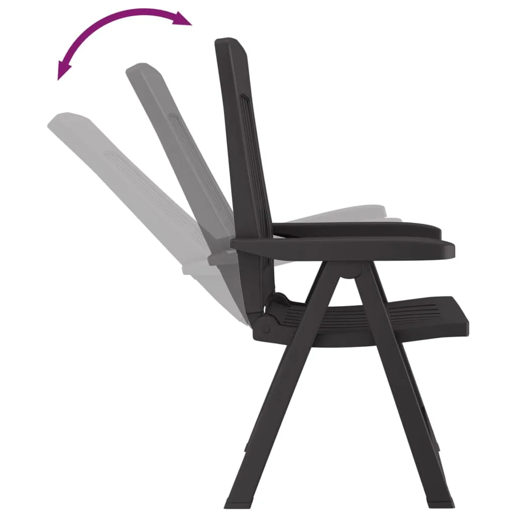 Reclining Chair Outdoor Folding Armchair Garden Furniture 2 Pcs PP