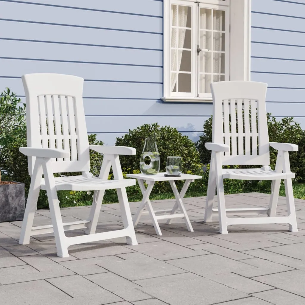 Reclining Chair Outdoor Folding Armchair Garden Furniture 2 Pcs PP