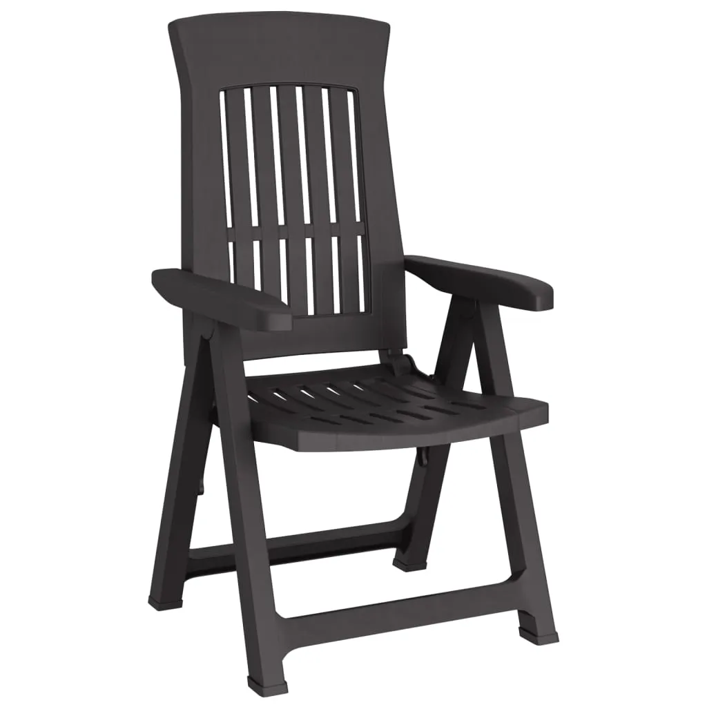 Reclining Chair Outdoor Folding Armchair Garden Furniture 2 Pcs PP