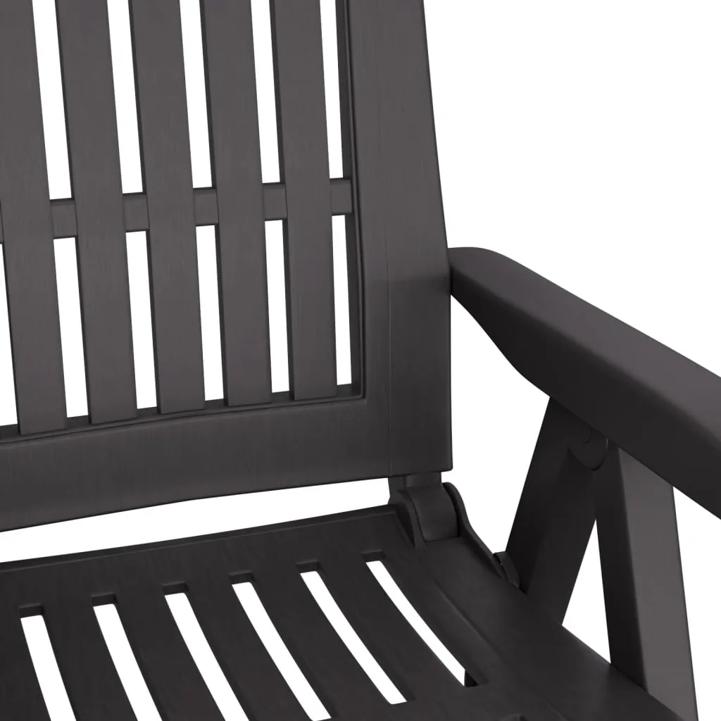 Reclining Chair Outdoor Folding Armchair Garden Furniture 2 Pcs PP