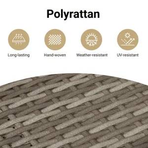 Reclining Patio Chair with Footrest Gray Poly Rattan