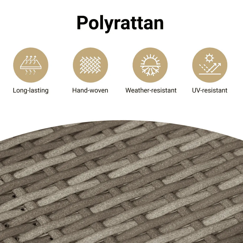 Reclining Patio Chair with Footrest Gray Poly Rattan
