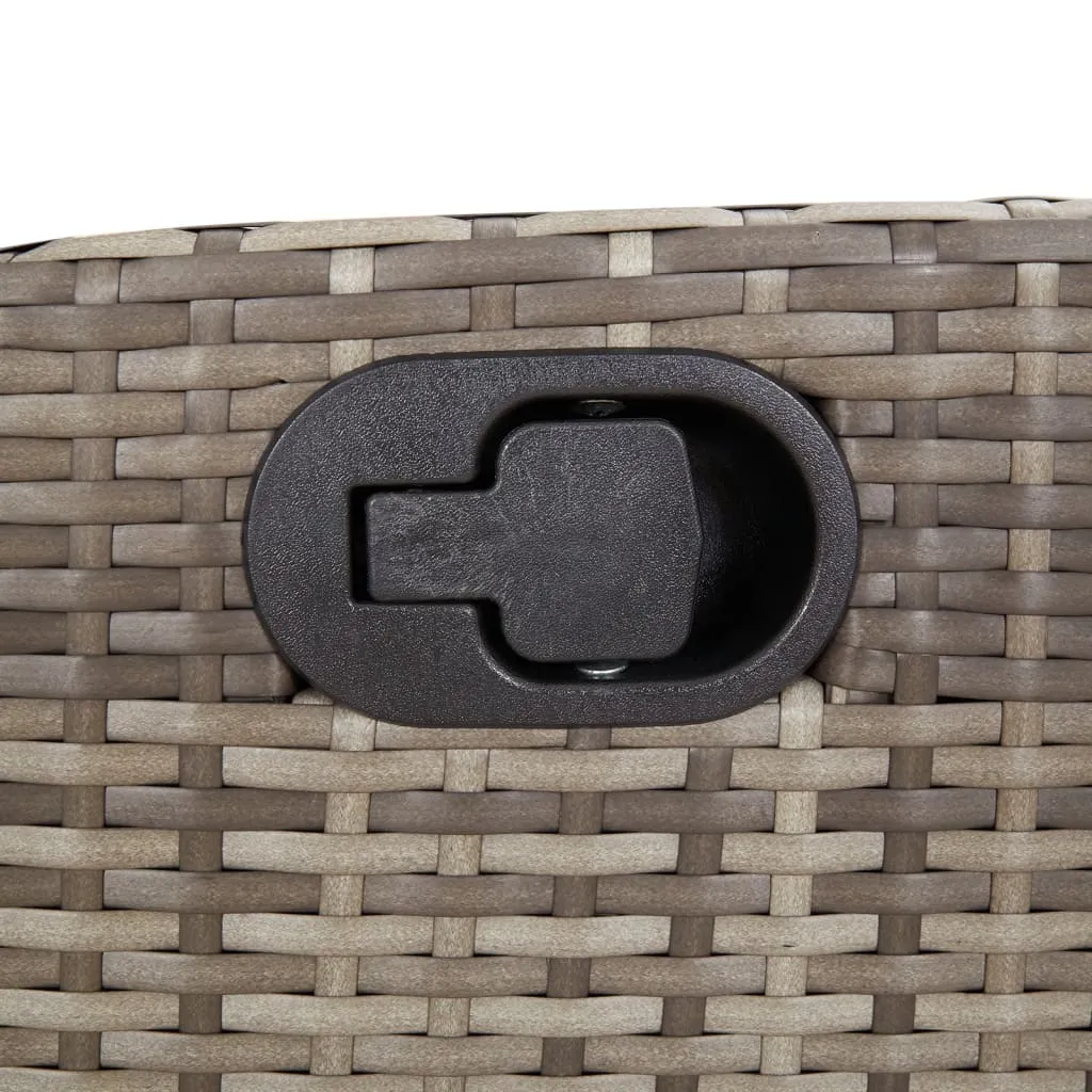 Reclining Patio Chair with Footrest Gray Poly Rattan